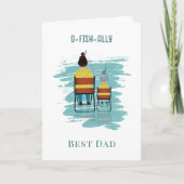 Pap en kind Vist Dag Illustratie vaderdag Kaart (Voorkant)
