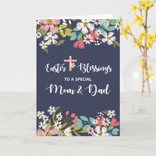 Pap en mam Pasen Verzegelingen van Risen. Kaart (Gele Bloem)