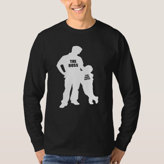 Pap en Zoon De Echte Baas 2 T-shirt (Voorkant)
