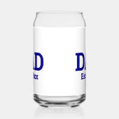 Pap Est. 19xx Navy Blue Tekst Sjabloon Blikvorm Glas (Links)