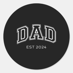 Pap Est. 2024 Papa verwacht BA Ronde Sticker