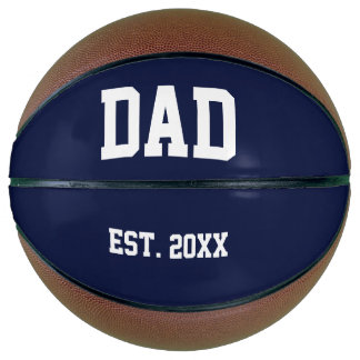 PAP Est. Jaar Donkerblauw en Witte Tekst Sjabloon Basketbal