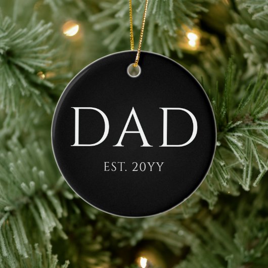 Pap Est Modern New Papa promoot pap Keramisch Ornament (Boom)
