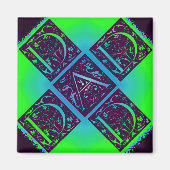 Pap Fancy tekst groene blauwe achtergrond Magneet (Voorkant)