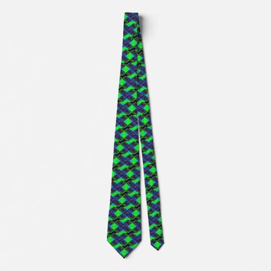 Pap Fancy tekst groene blauwe achtergrond Stropdas (Voorkant)