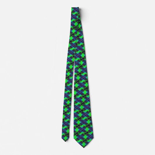 Pap Fancy tekst groene blauwe achtergrond Stropdas (Achterkant)