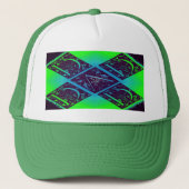 Pap Fancy tekst groene blauwe achtergrond Trucker Pet (Voorkant)