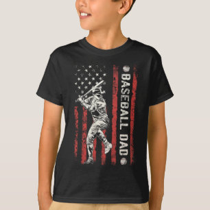 Pap Flag Gifts Pap Mannen Honkbal Vaders Dag T-shirt