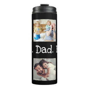 Pap Foto Collage Beste pap ooit Black White Thermosbeker