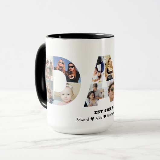 Pap Foto Collage Cutout Vaderdag Verjaardag Mok (Voorkant links)