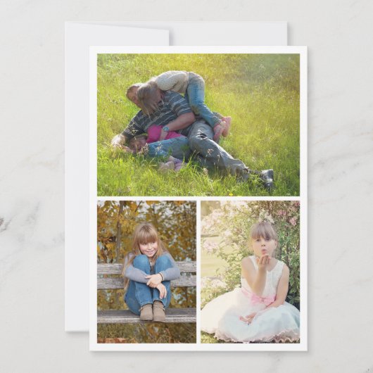Pap Foto Collage Drie Afbeeldingen Vaderdag Kaart (Voorkant)