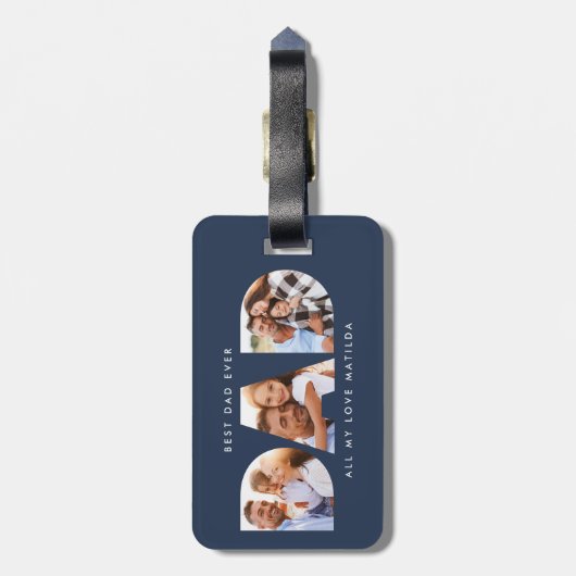 Pap foto moderne typografie bagagelabel (Achterkant verticaal)