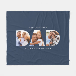 Pap foto moderne typografische kindercadeau fleece deken