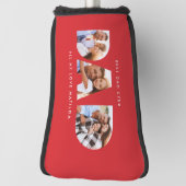 Pap foto moderne typografische kindercadeau golfheadcover (Draai 90)