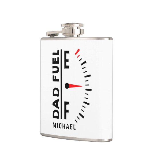 Pap Fuel Funny Vaderdag Birthday - gepersonaliseer Heupfles (Links)