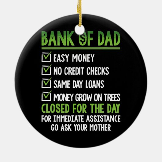 Pap Funny Fathers Day Keramisch Ornament (Achterkant)