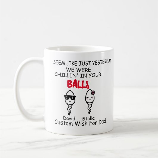 Pap Funny Sperm... gisteren hebben we in je betoog Koffiemok (Links)