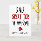 Pap geweldig werk ik ben Geweldige, grappige Vader Kaart (Gele Bloem)