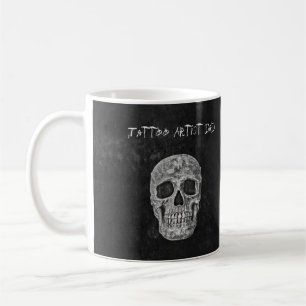 Pap Gothic Skull Head Black White Tattoo Artist Koffiemok