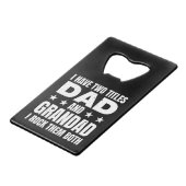 Pap Grandad Kredietkaart Flessenopener (Voorkant Gekanteld)