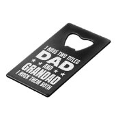 Pap Grandad Kredietkaart Flessenopener (Achterkant Gekanteld)