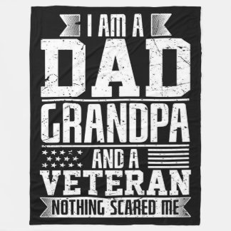 Pap Grandpa en Veteran| Beste Vaderdag cadeau Fleece Deken