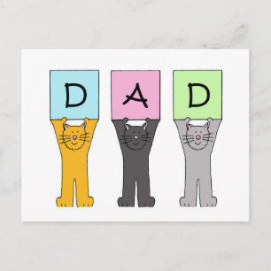 Pap Happy Vaderdag Cartoon Cats Briefkaart