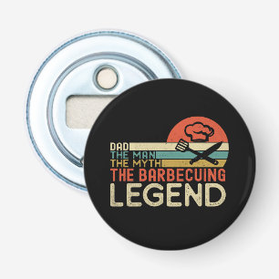 Pap het man de mythe de barbecuelegende button flesopener