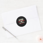 Pap het Man De mythe De grillmeester - Grill BBQ Ronde Sticker (Envelop)