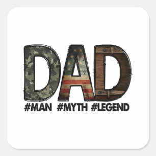Pap - het man de mythe de legende Pap; vader; vet Vierkante Sticker