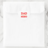 Pap Hij is mijn held Hart Sticker (Tas)