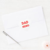 Pap Hij is mijn held Hart Sticker (Envelop)