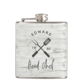 Pap hoofd chef-kok-bq grillig kerstfeest moderne heupfles (Voorkant)