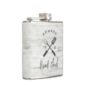 Pap hoofd chef-kok-bq grillig kerstfeest moderne heupfles (Rechts)