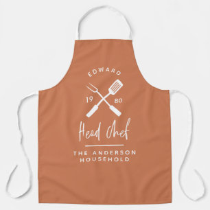 Pap hoofd chef-kok-bq grillig kerstfeest moderne schort