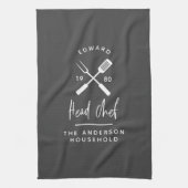 Pap hoofd chef-kok-bq grillig kerstfeest moderne theedoek (Verticaal)