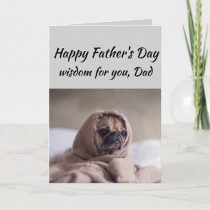 Pap Humor Vaderdag Wisdom Cute Pug Dog Animal Kaart
