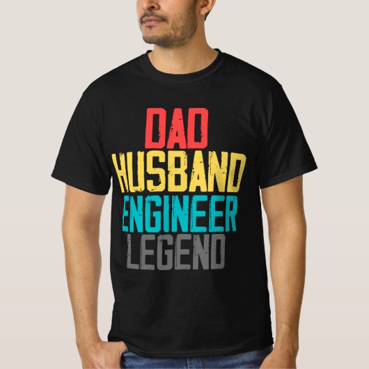 Pap Husband Engineer Legend  Engineer  T-shirt (Voorkant)