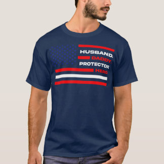 Pap Husband Papa Protector Hero Mannen T-shirt