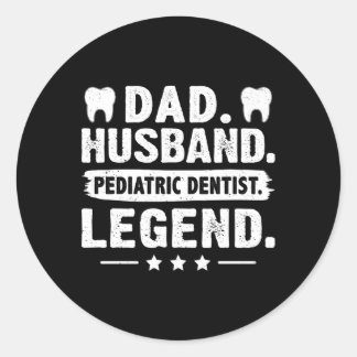 Pap Husband Pediatrische tandarts Legend Ronde Sticker