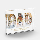 Pap Ik hou van je 3 Fotocollage Script Hearts Gold Fotoblokken (Links)