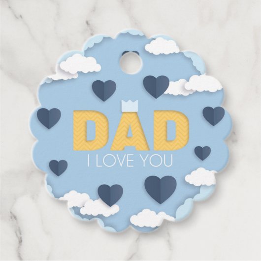 Pap, ik hou van je, vaderdag bedankjes labels (Voorkant)