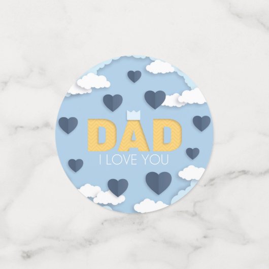 Pap, ik hou van je, vaderdag confetti (Kleine voorkant)