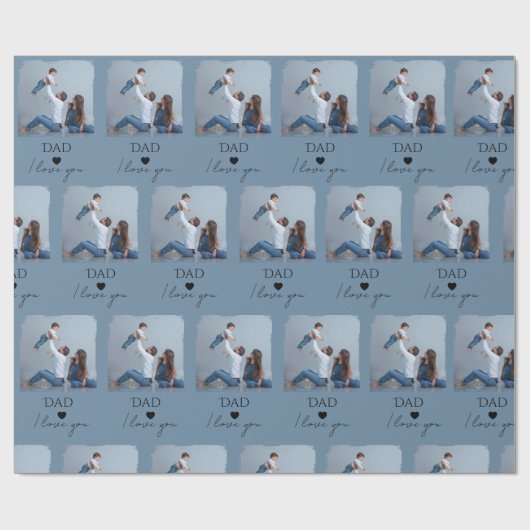 Pap, ik hou van je" - Voor Vaderdag - Cadeaupapier (Vlak)