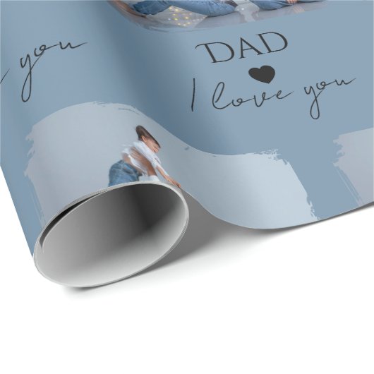 Pap, ik hou van je" - Voor Vaderdag - Cadeaupapier (Rol Hoek)