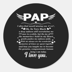 Pap in de hemel geheugen van mijn vader Papa opa Ronde Sticker