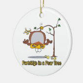 pap in parelboom , eerste kerstdag keramisch ornament (Links)