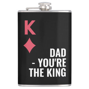 Pap Je bent de koning Poker Fathers Dag Hip Heupfles