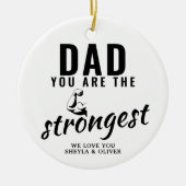 Pap je bent de sterkste kerstman keramisch ornament (Voorkant)