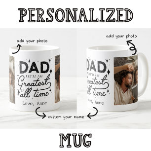Pap je bent geweldig altijd Custom Two Photo Retro Koffiemok